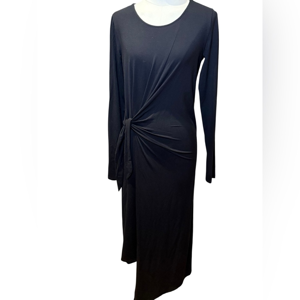 NWOT - Universal Standard Dina Side Tie Midi Dress in Black Size Small